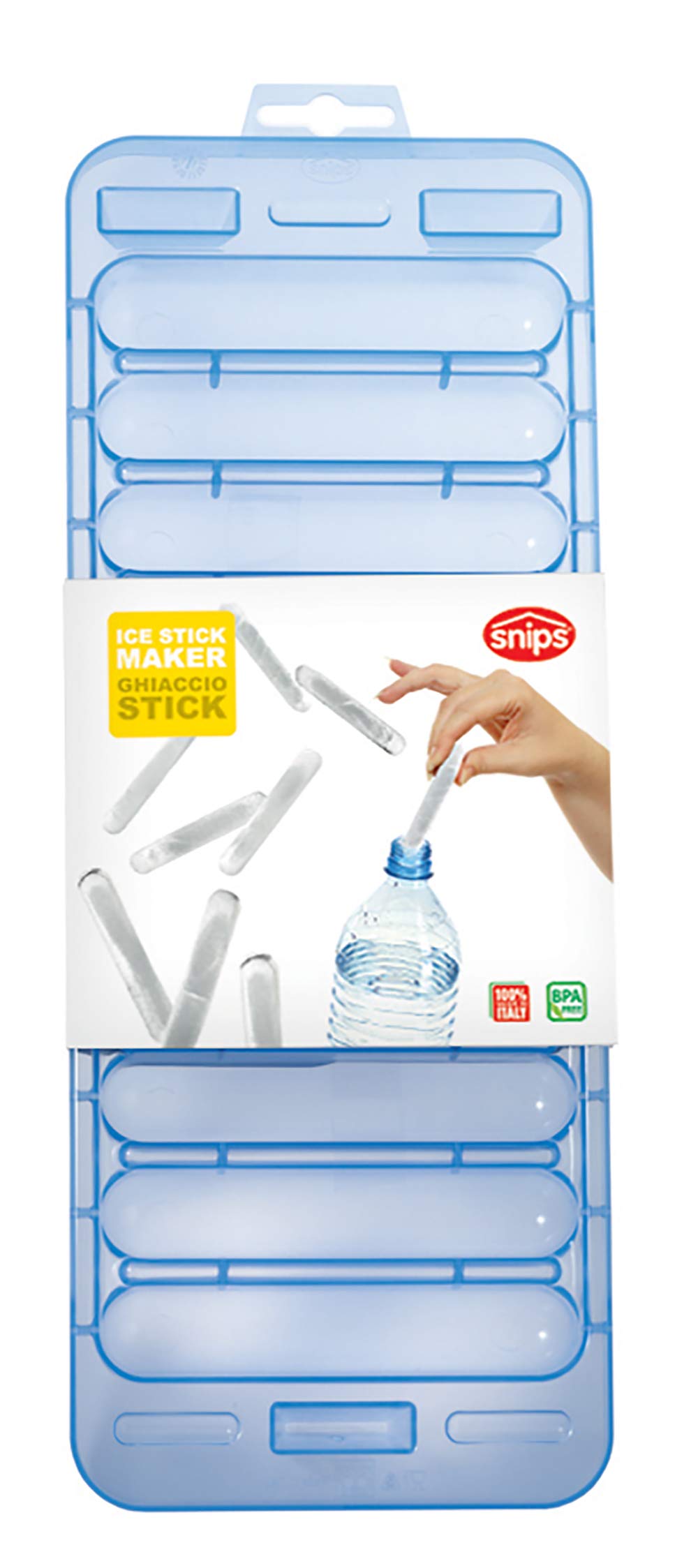 Snips Ice Cube Tray Mold for Water Bottles, in Yellow or Blue