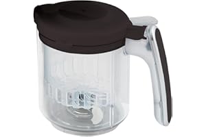 Replacement Stirring Cup & Blade with Steaming Basket for EVLA'S Baby Food Maker - Dark Gray