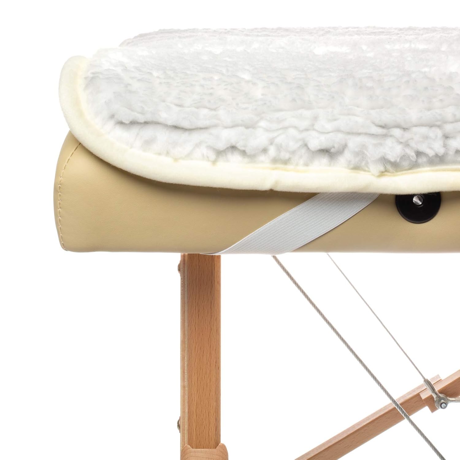 Saloniture Fleece Massage Table Pad & Face Cradle Set - Soft and Comfortable 1/2" Thick Facial Bed and Headrest Cover - Natural : Beauty
