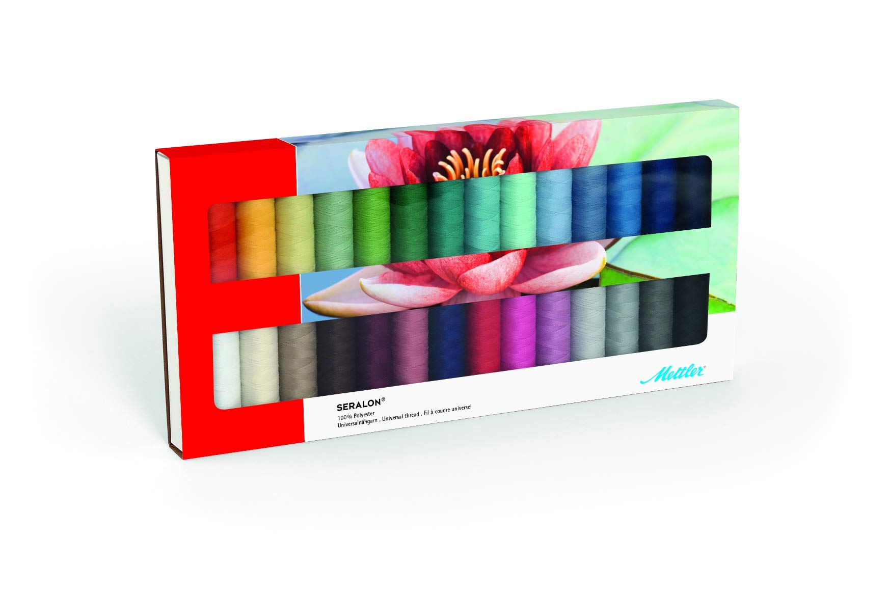 Mettler SERALON 28 Kit Sewing Thread Set: Universal Thread for Sewing or Embroidery, Sewing Thread for Sewing Machine, 100% Polyester, SE28 Kit, 200 m per Roll