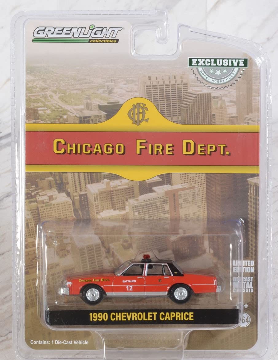 Greenlight 1:64 1990 Chevro&let Caprice - Chicago Fire Department (Hobby Exclusive) 30243 [Shipping from Canada]