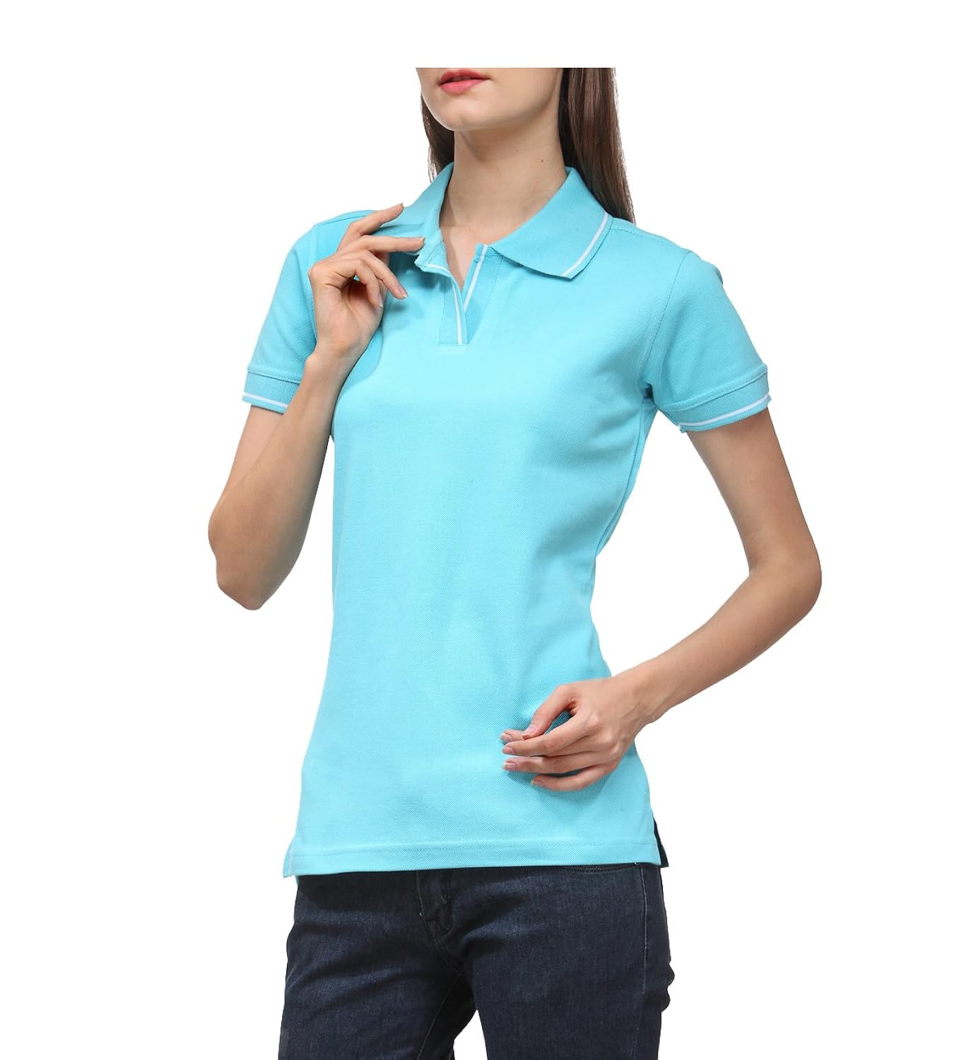 scott women's premium cotton polo t-shirt - electric blue