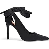 Fashare Womens High Heels Bow Tie Back Sexy Stiletto Ankle Strap Wedding Dress Pumps Shoes