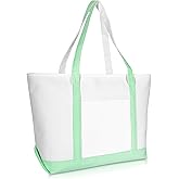 DALIX Daily Shoulder Tote Bag Premium Cotton in Mint Green