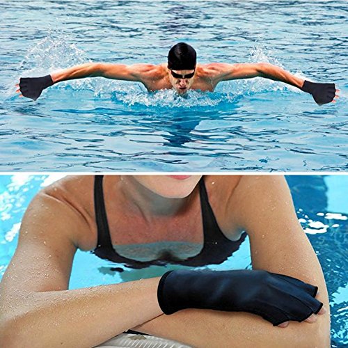 image for Geekercity Aquatic Fit Swim Training Gloves, Aqua Webbed Swimming Glov