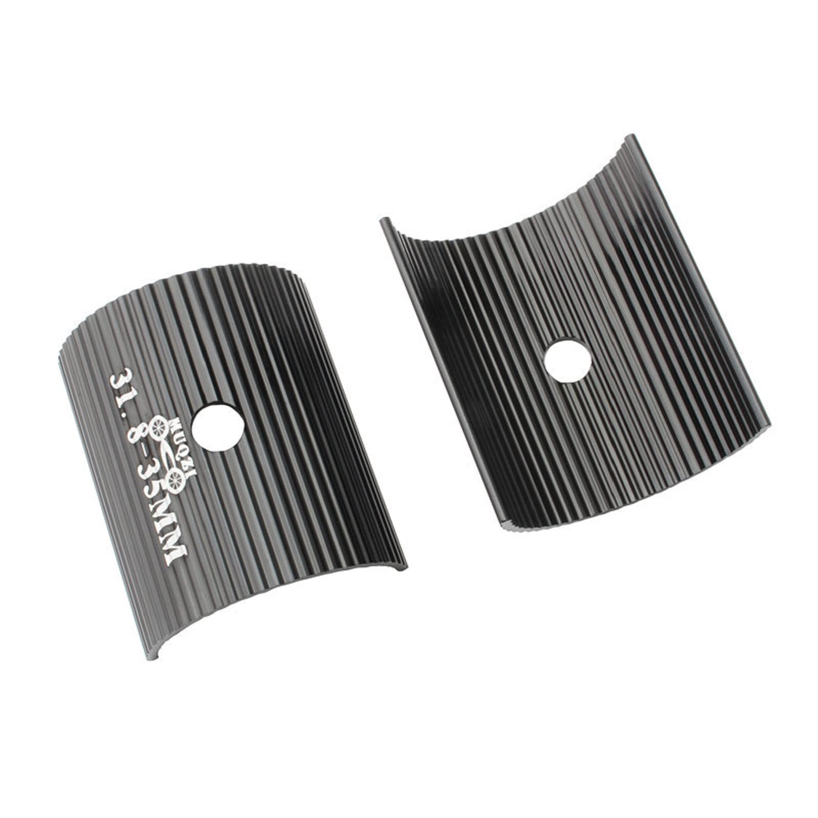 1 Pair Bicycle Handlebar Shim Bike Handlebar Stem Shim Handle Bar Adapter Aluminum Alloy Clamp Spacer Conversion Shims Cycling Parts Components (31.8 to 35mm, Black)