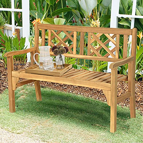 Patio Bench Seat Garden Bench With Table Outsunny Garden Wooden