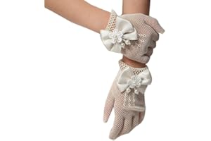 LeJulyeekay Lace Communion Gloves Wedding Pageant Princess Flower Girls Gloves
