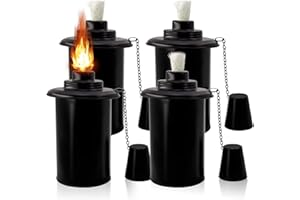 TaoTazon 12oz Torch Replacement Canisters, Bamboo Lantern Refillable Torches, Decorative Torch Canister Replacement for Yard, Patio, Deck, Garden, Party, Landscape