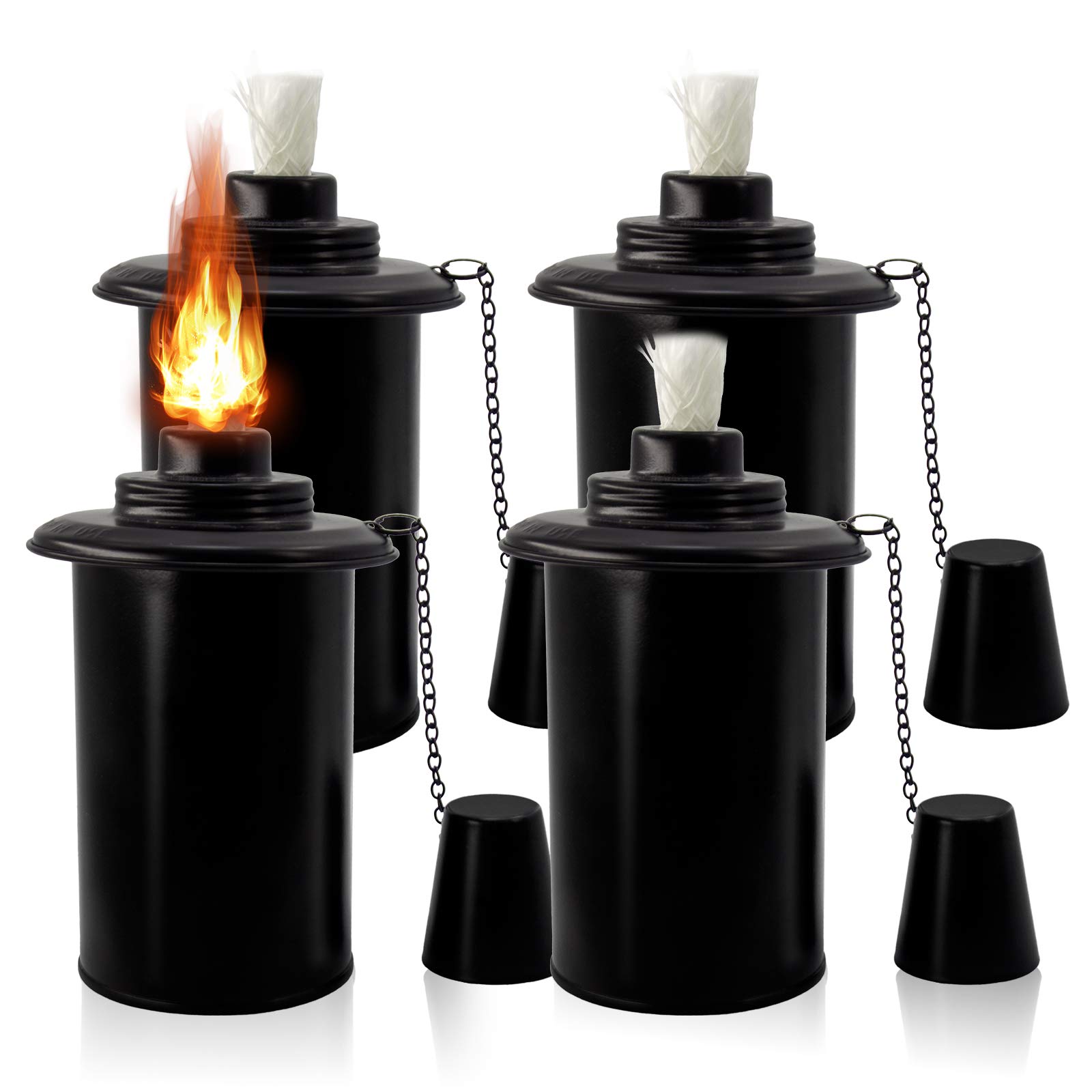 Photo 1 of TaoTazon 12oz Torch Replacement Canisters, Bamboo Lantern Refillable Torches, Decorative Torch Canister Replacement for Yard, Patio, Deck, Garden, Party, Landscape