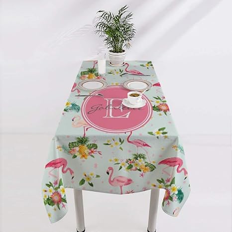 Amazon ピンク フラミンゴ ストライプ柄 テーブルクロス テーブルカバー 耐热汚れ 麻 北欧 厚手 雰囲気が一気に変わる 146 228cm テーブルクロス オンライン通販