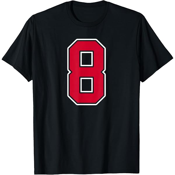 Amazon.com: Number #8 White Green Varsity Number T-Shirt