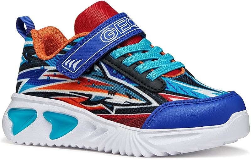 J Assister Boy B Sneaker, Royal/Orange, 34 EU