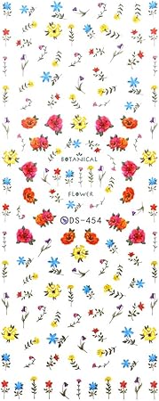Amazon Co Jp Ds 454 タイニーボタニカルフラワーシール 花柄 花 フラワー 小花柄 ボタニカル ネイル ネイルシール ウォーター ネイルシール ジェルネイル ドラッグストア