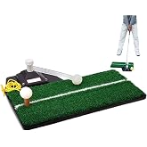 GROZY Indoor Golf Swing Training Mat,Golf Hitting Mat | Portable Golf Practice Aid: Tether Ball, Tee Station &amp; Non‑Slip Turf Mat for Home Office Swing Training