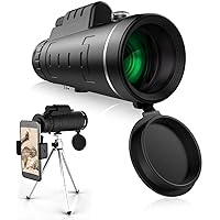 Monocular Telescope, 40X60 High Power Monocular with Smartphone Holder & Tripod, Monocular with Durable and Clear FMC…
