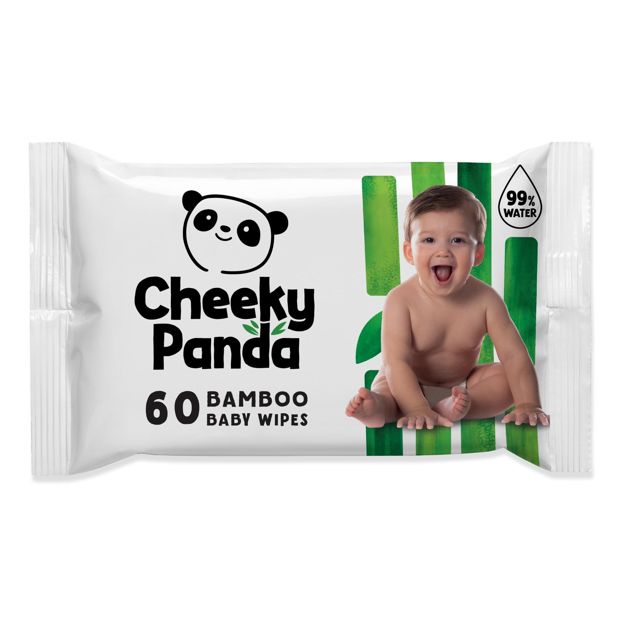 The Cheeky Panda Bamboo Biodegradable Baby Wipes | 99% Purified Water, Suitable for Sensitive Skin | Dermatologically Tested