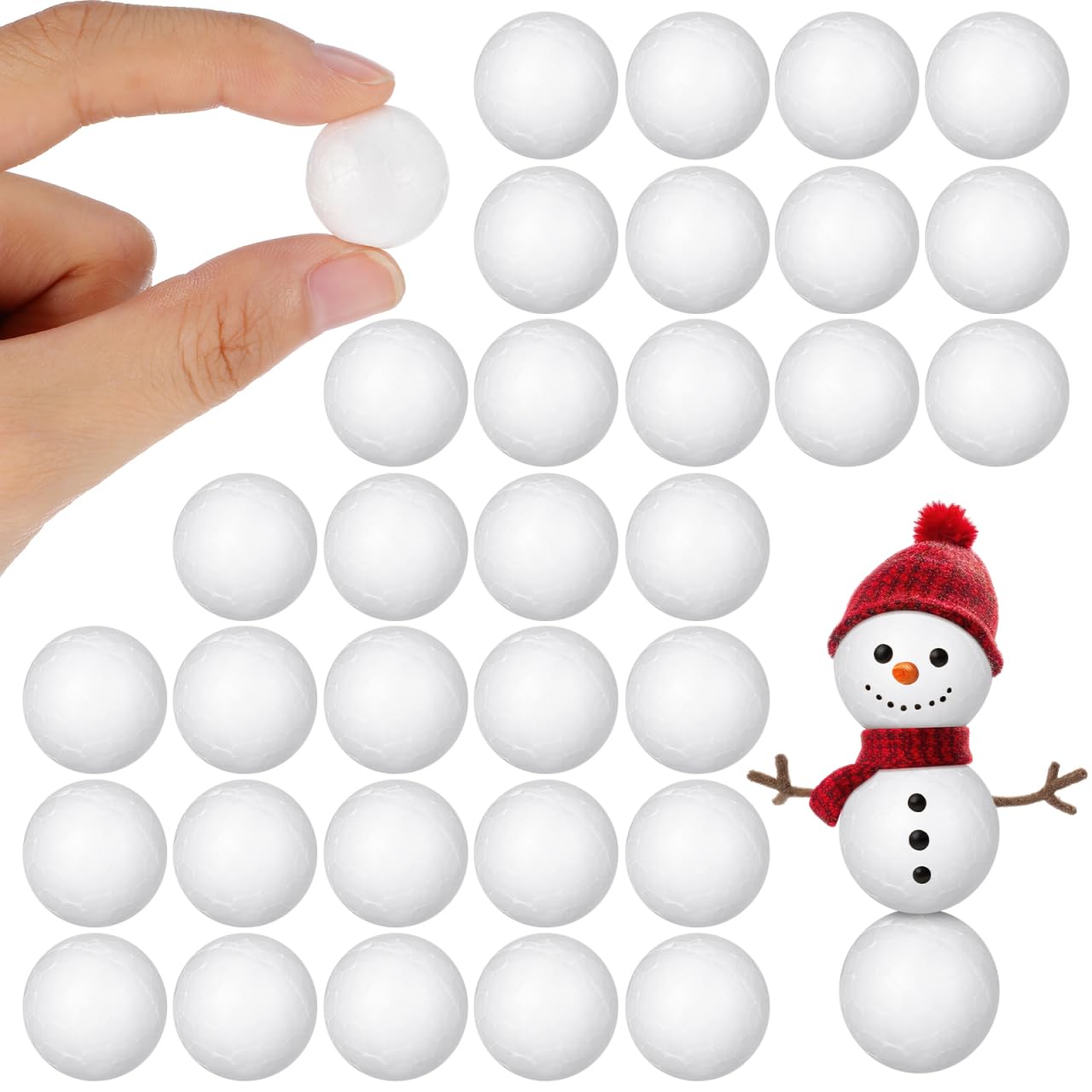 100pcs Craft Foam Balls Smooth Foam Balls for Arts Craft DIY Ornaments School Projects Christmas Decor (White,2cm)