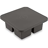 W&amp;P Peak Silicone Extra Large Cube Ice Tray w/ Protective Lid | Charcoal | Easy to Remove Ice Cubes | Food Grade Premium Silicone | Dishwasher Safe, BPA Free