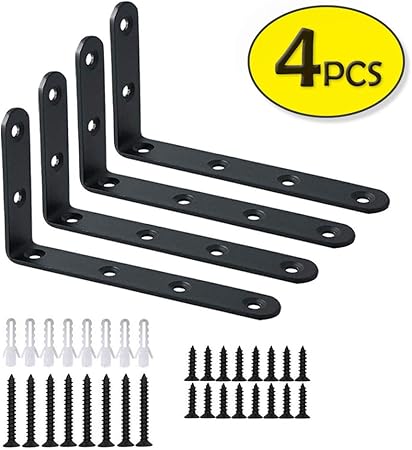 Amazon Com Corner Brace 4 Pcs Shelf Bracket Heavy Duty Black