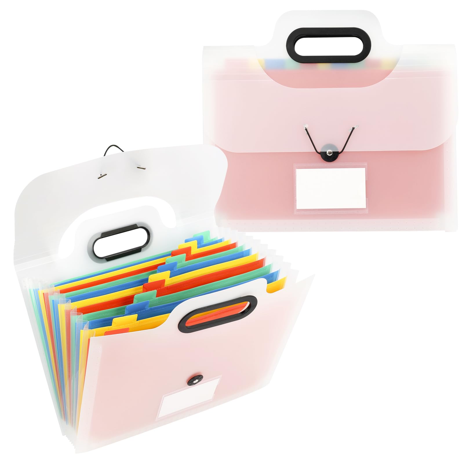 WWW Expanding File Folder - 13 Pockets Accordian Folder Filing Box,Portable A4 File Organiser with Handle for Home,Office and School