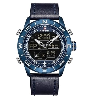Dipped in Blue Analog Digital Multifunction Luxury Watch for Mens & Boys (NF9144_BE/BE/BE)