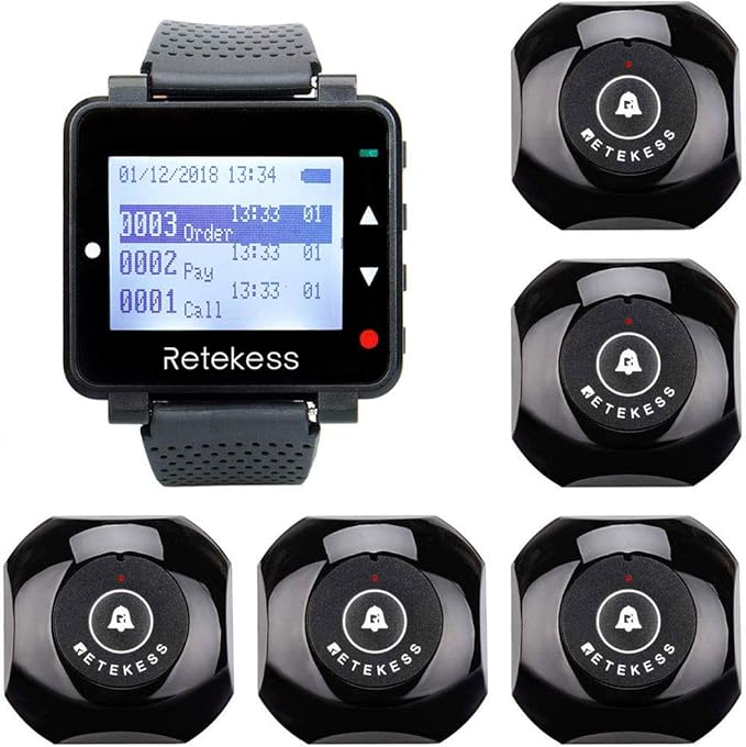 Retekess T128 T117 Drahtloses Funkrufsystem Restaurant Anrufsystem Mit Signalverstarker Krankenhauser Und Bars 1 Uhr Und 20 Ruftasten Fur Restaurants Auto Elektronik Sodis Sicar Elektronik Foto