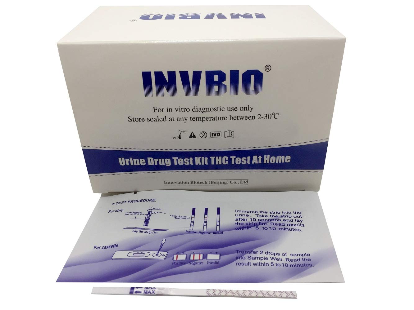 30 Pack - Urine THC Drug Test Marijuana Strip with 30 Free Urine Cups, THC Test Strips for Marijuana, Home Cannabis (Cannabinoids) Urine Test Strips at Cut-Off Level 50ng/ml,