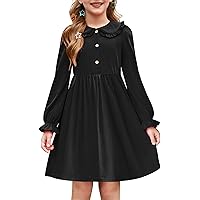 Mud Kingdom Girls Peter Pan Collar Dress – Cotton Ruffle Dress With Embroidery, Summer/Spring Style (Sizes For Age 6-14) - View #2
