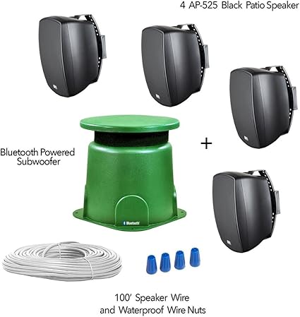 Amazon Com Outdoor Powered Bluetooth 100w Subwoofer With 4