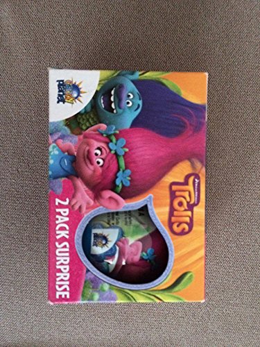Gift box of 2 Super Surprise eggs "Trolls" with puzzle and 3d card from cartoon