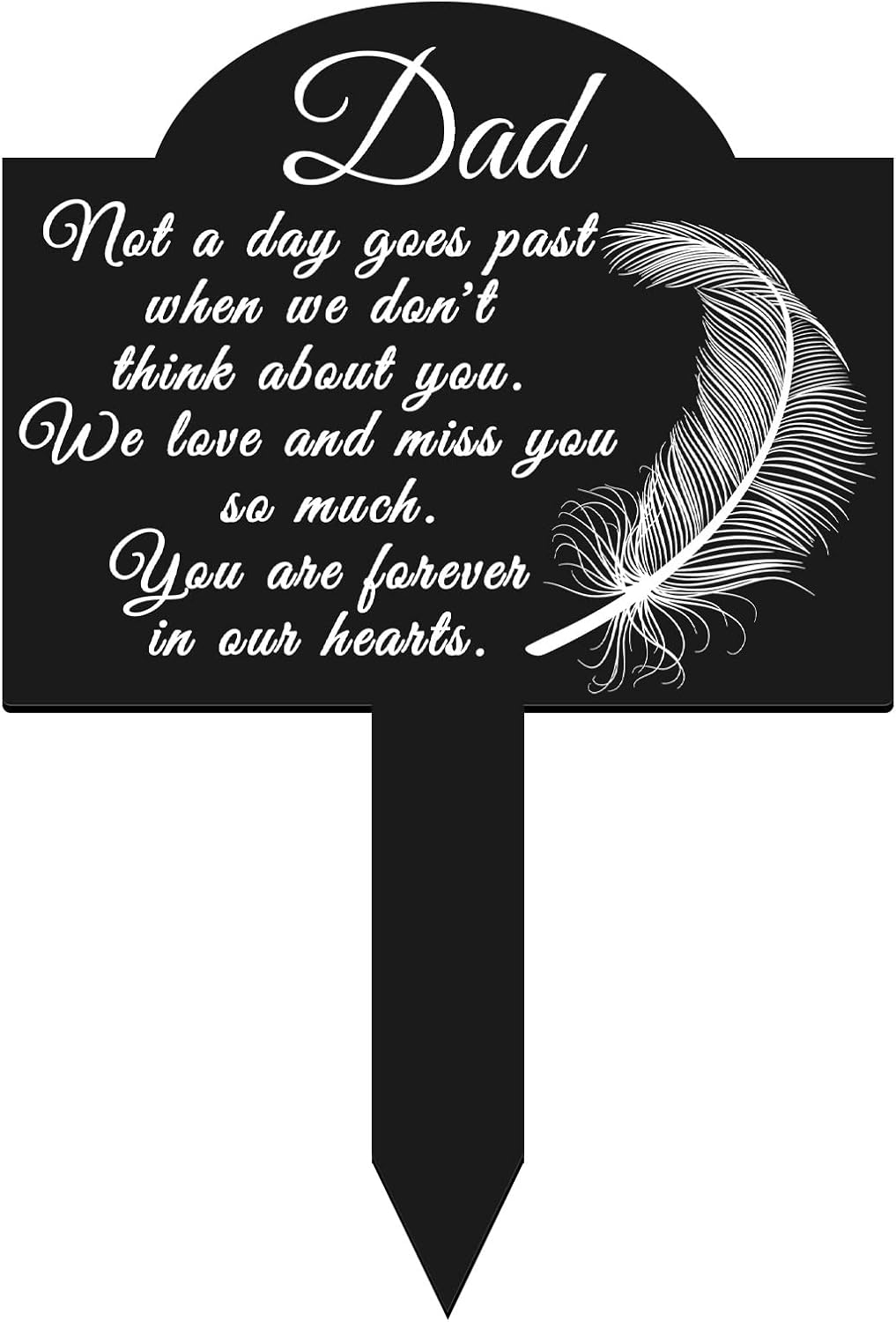 Decorative Garden Stakes - Memorial Stakes Cemetery Grave Plaque Stake Markers Memorial Plaques for Outdoors Sympathy Garden Stake Acrylic Grave Stake Waterproof Garden Grave Decorations for Cemetery Outdoors Yard (Dad)