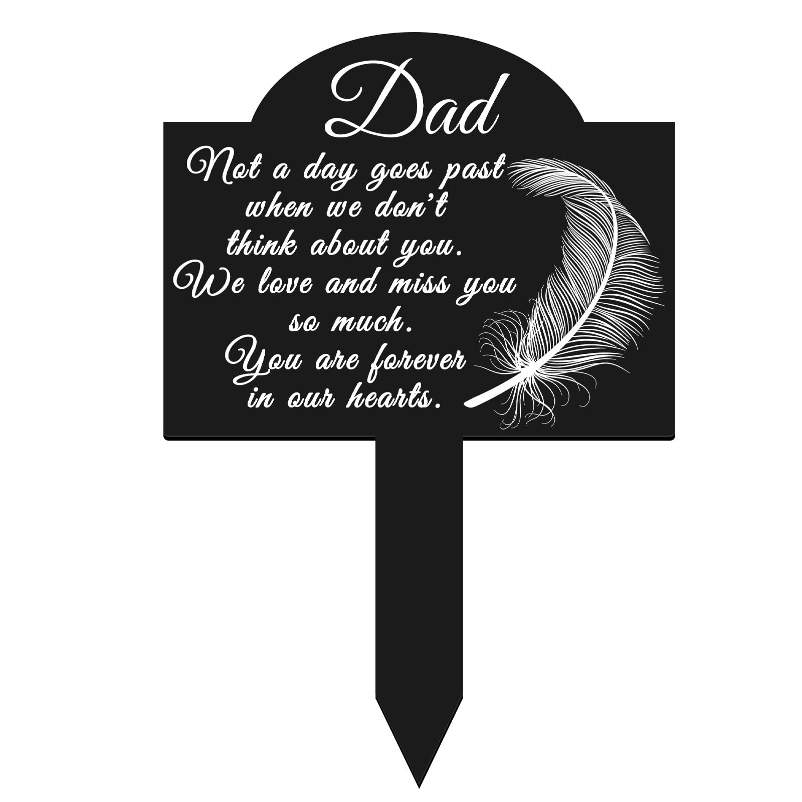 Photo 1 of Roowest Cemetery Grave Decorations Acrylic Memorial Stakes Grave Stake Markers Sympathy Garden Plaque Waterproof Remembrance Sympathy Gift for Cemetery Graveside Outdoors Yard(Dad)