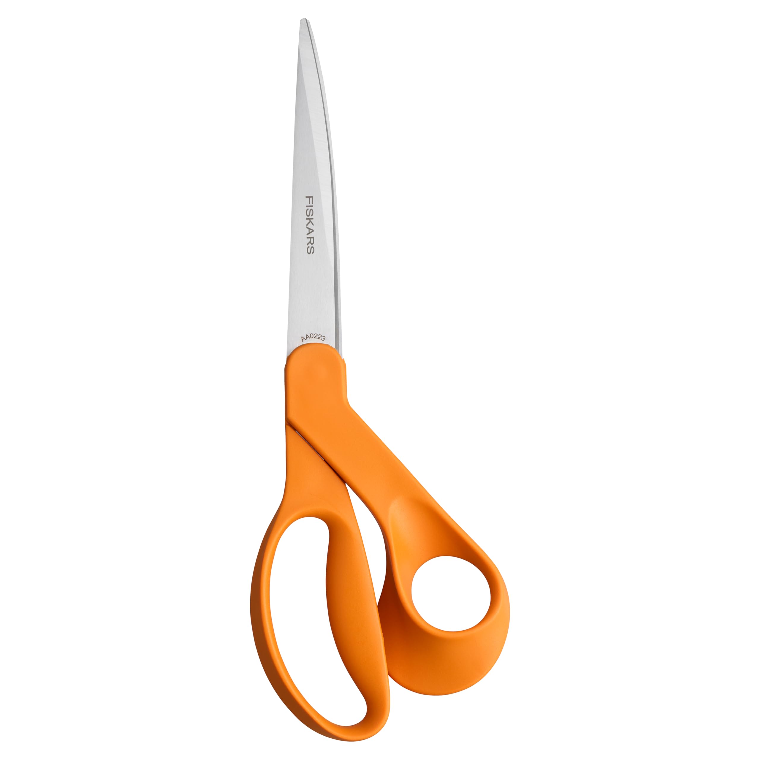 Photo 1 of Fiskars 9-Inch Bent Dressmaker Shears, Orange, Stainless Steel Blades for Fabric Cutting, Ergonomic Handle for Comfort and Precision