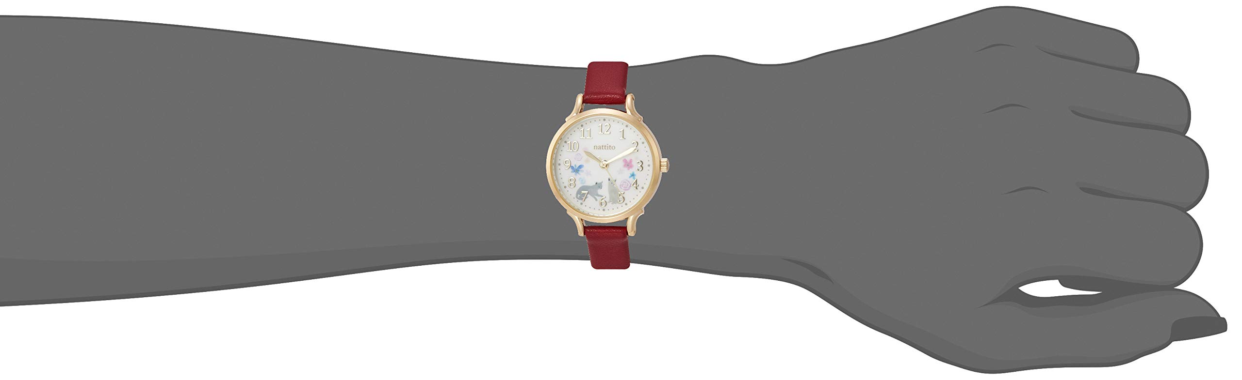 Fieldwork GY006 Women's Analog Wristwatch, Syrup, Leather Strap, red, Watch Analog, Animal, Casual