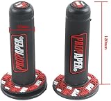 Honfitat 7/8 inch Motorcycle Dirt Pit Bike Handlebar Grip Red Rubber view 2