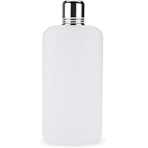 True Rogue Plastic Flask for Liquor - Hidden &amp; Discreet 16oz White Plastic Flask with 1oz Aluminum Shot Glass Cap for Travel &amp; Cruise Liquor Beverages - Set of 1