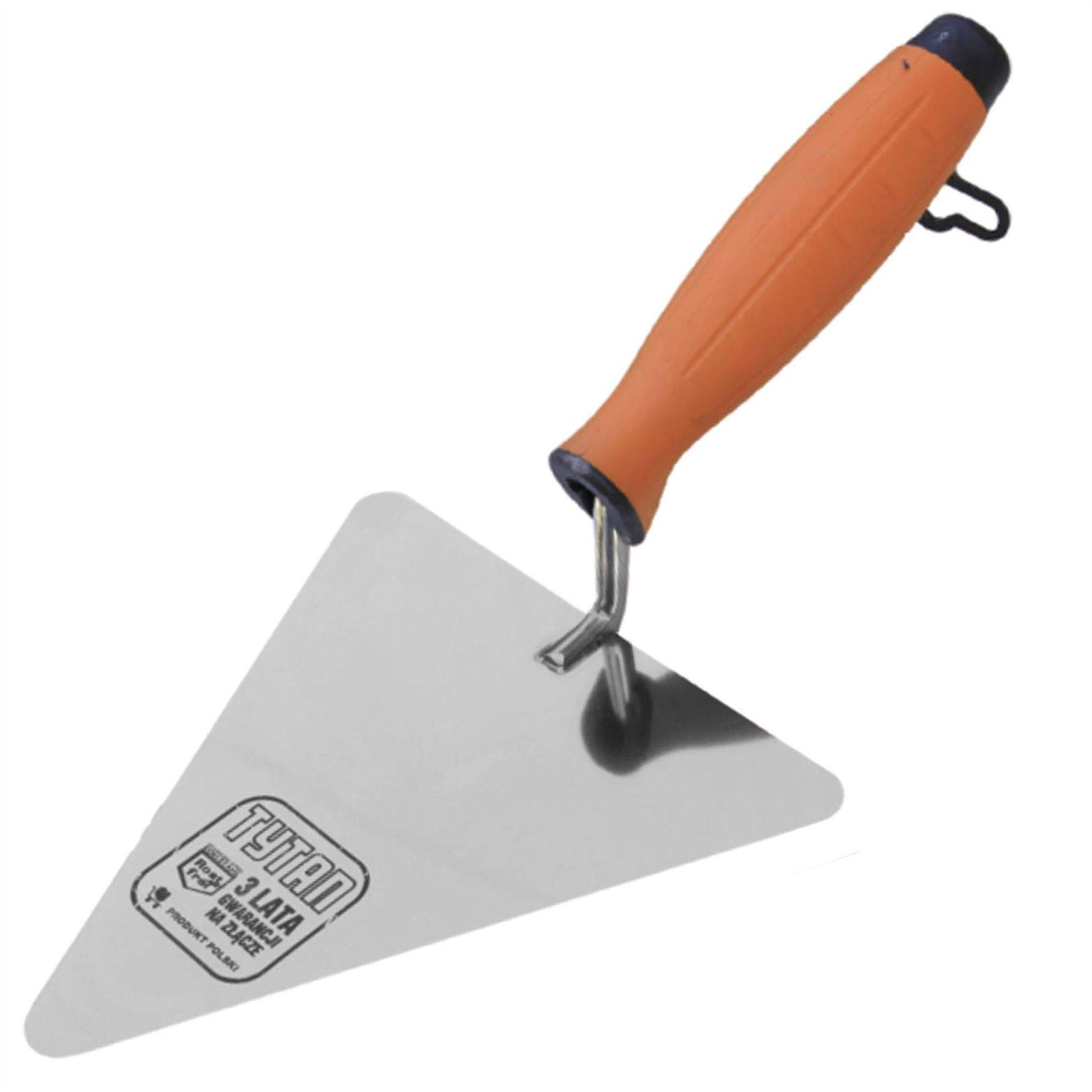 Toolty Stainless Steel Triangular Brick Trowel - 200mm - Rubber Handle - for Brickwork and Plastering - Brickwork, DIY - TLTY-1206T