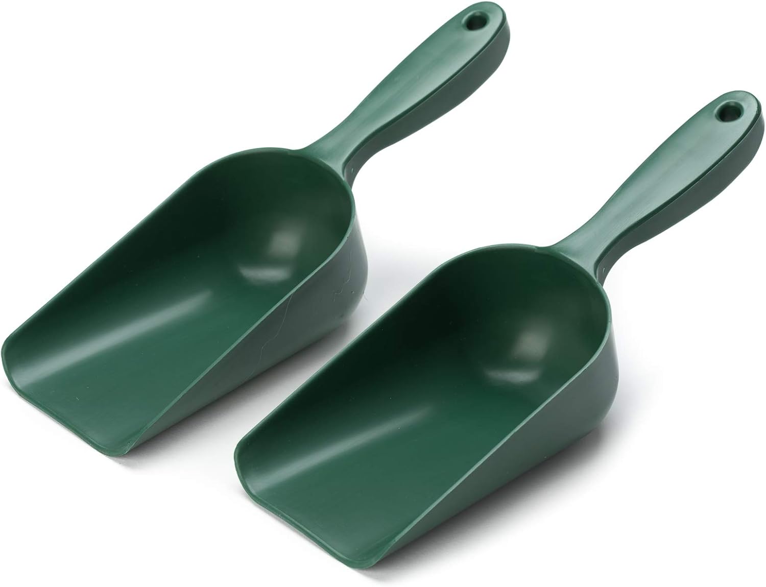 EarlyGrow MPL50084/G/2 Small Plastic Handy Garden Scoop for Soil Compost, Planting or Re-Potting Plants - Pack of 2 - Green