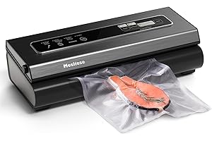 Mesliese Vacuum Sealer Machine Powerful 90Kpa Precision 6-in-1 Compact Vacuum Food Preservation System Built-in Cutter, Inclu