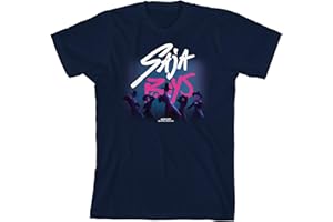 Bioworld Kpop Demon Hunters Saja Boys Text Logo Youth Boy Navy Blue Short Sleeve Tee