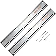 POWERTEC 110" Track Saw Guide Rail Joining Set for Milwaukee Track Saws Includes 2x55" Aluminum Extruded Guide Rails and (2) Guide Rail Connectors for Woodworking Projects, 71871