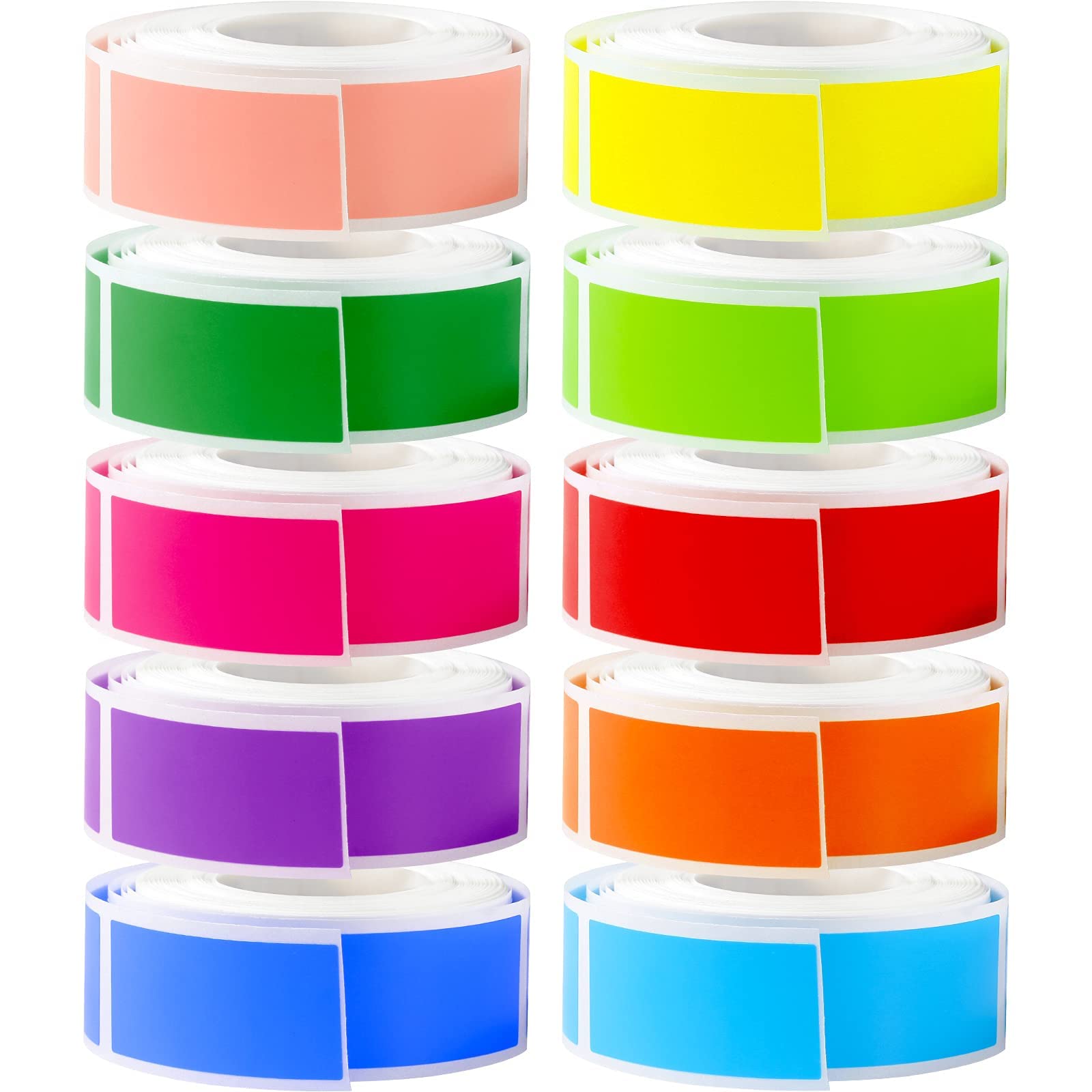 Mua 10 Rolls Colored Stickers Labels for Labeling Rectangular Color ...