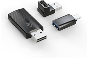 MINIX Wireless Android Auto Car Adapter for Android Slim Edition Stable Connection for Converts Wired Android Auto to Wireless Android Auto for Car Model 2017+ Play Plug, Black