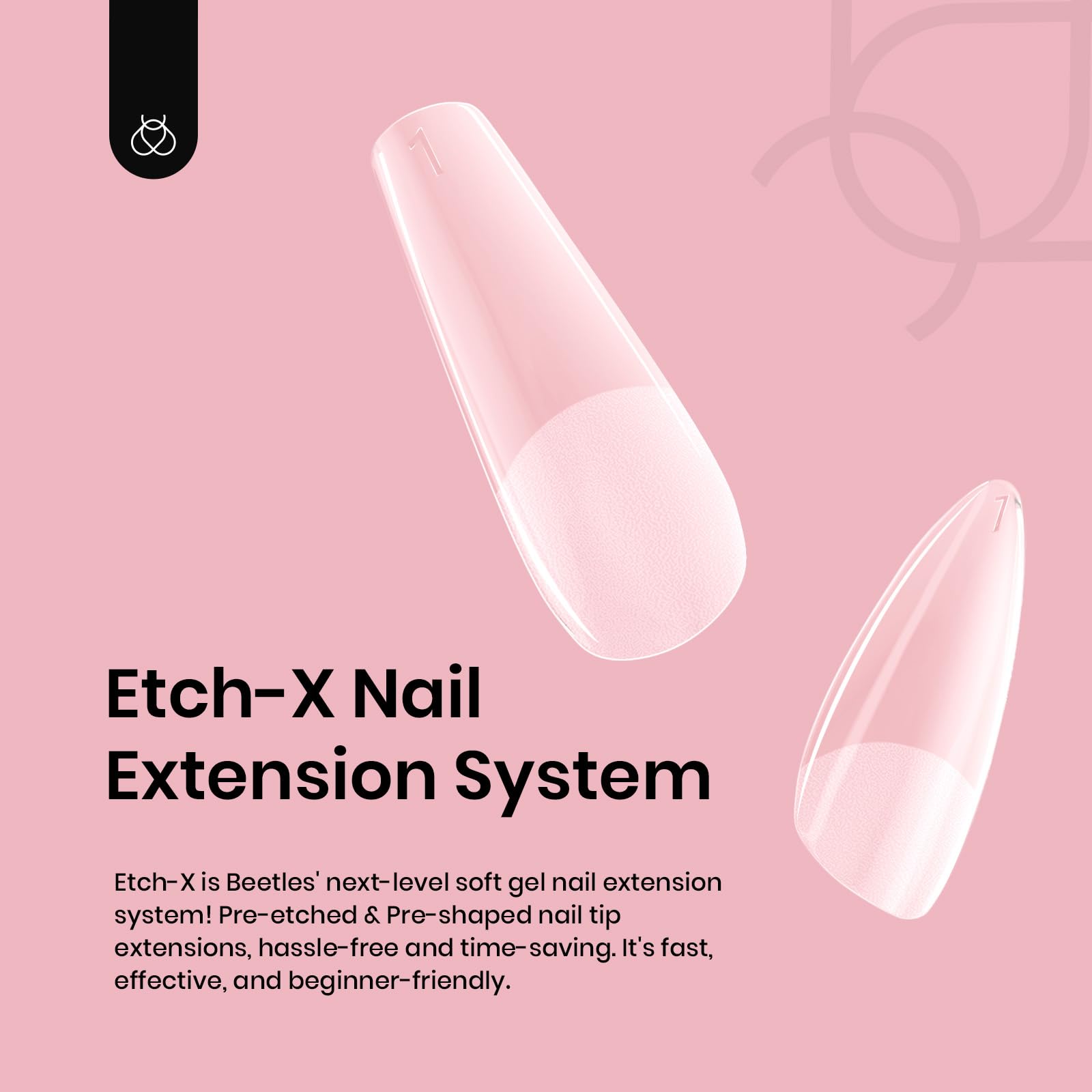 Beetles Short Almond Nail Tips: 12 Sizes 288 PCS Half Matte Full Cover Gel Tips Clear Acrylic Gel Nail Tips Almond Shape for DIY Extension - Image 4