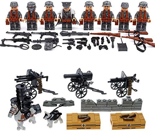 8pcs Army Minifigures Set Soldiers with Guns Weapons Building Bricks Toy Playset 100% Compatible