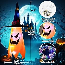 Halloween Decorations WindSock, 5 PCS Witch Hat