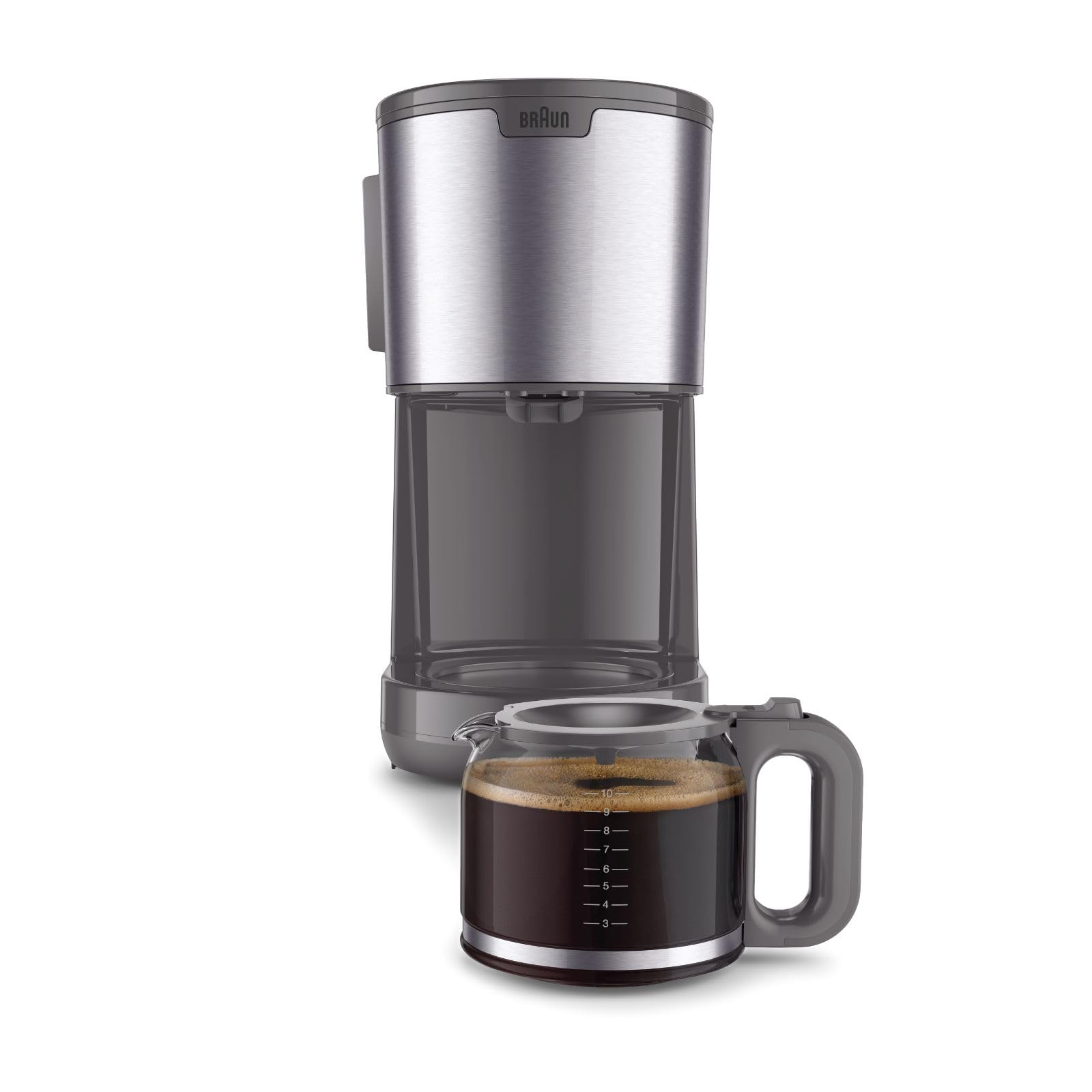 Braun Kaffeemaschine PurShine KF1500GY, Filterkaffeemaschine mit Glaskanne & OptiBrew System, Anti-Tropf-Funktion, Automatische Sicherheitsabschaltung, 10 Tassen Kapazität, 1000W, Grau 3