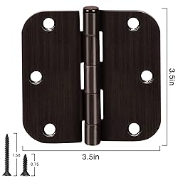 6 Pack Oil Rubbed Bronze Door Hinges 3.5" x 3.5