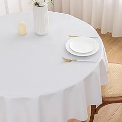 NLMUVW Round Vinyl Tablecloth with Flannel Backing